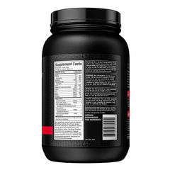 A black Muscletech Nitrotech Ripped 2lbs container displays its back label with supplement facts, ingredients, directions, and warnings in white text—ideal for those seeking a weight loss supplement in Pakistan.