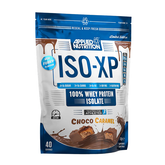 Applied Nutrition ISO-XP 1kg Whey Protein Isolate Choco Caramel flavor, 40 servings, sugar-free with BCAAs.