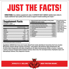 Carnivor Beef Aminos 300 Tabs by MuslceMeds Supplement Facts