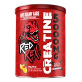Red Rex Creatine boosts muscle growth, strength, energy, and performance. Available in Mango and Orange flavors for effective daily supplementation.