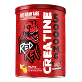 Red Rex Creatine boosts muscle growth, strength, energy, and performance. Available in Mango and Orange flavors for effective daily supplementation.