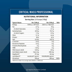 Critical Mass 6kg Weight Gainer supplement for muscle gain and healthy weight increase