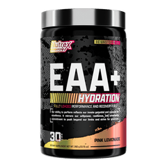 Nutrex EAA+ Hydration supplement container on a white background