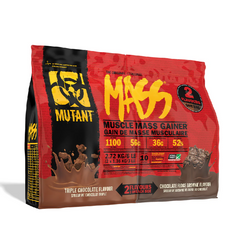 Mutant Mass Muscle Mass Gainer packaging with red and black design