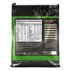 supplement facts for picture of Serious mass gainer bag for weight gain and muscle growth, by optimum nutrition