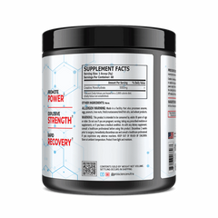 Supplement container with label on a black background