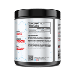 Supplement container with label on a black background