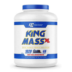 King Mass XXL 6 LBs by Ronnie Coleman supports muscle growth, weight gain, strength, and recovery with protein, carbs, fats, and creatine.