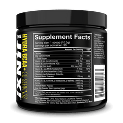 Supplement facts for JNXSports The Jinx! Hydra BCAA+ 30 Servings
