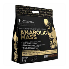 Kevin Levrone Anabolic Mass 7kg weight gainer bag for muscle building and weight gain with detailed nutritional info.
