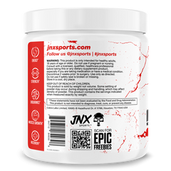 The Curse Creatine Micronized from JNX Sports, unflavored supplement in a skull-themed container, 60 servings.