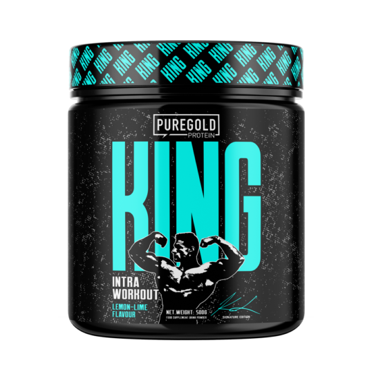 PureGold King intra workout supplement container on a white background