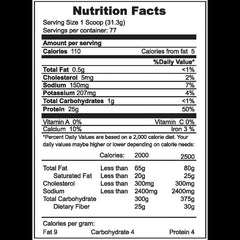 Supplement Facts for Muscle Core Nutrition ISO-Whey Protein