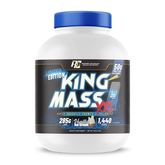 RC King Mass XXL 6lbs protein supplement for weight gain, featuring 50g protein per serving and vanilla ice cream flavor.