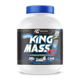RC King Mass XXL 6lbs protein supplement for weight gain, featuring 50g protein per serving and vanilla ice cream flavor.