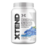 Container of XTEND BCAA supplement with lemon-lime flavor on a white background