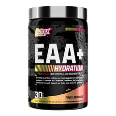 Nutrex EAA+ Hydration supplement container on a white background