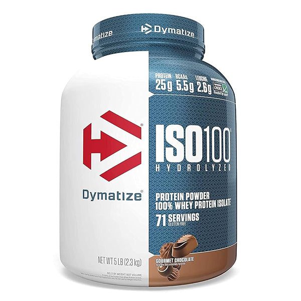 Dymatize ISO100 5lbs hydrolyzed whey protein isolate with Fruity Pebbles flavor, 25g protein per serving.