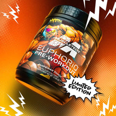 EuphoriQ Pre-workout by MuscleTech, limited edition, vibrant packaging showcasing enhanced energy formula.
